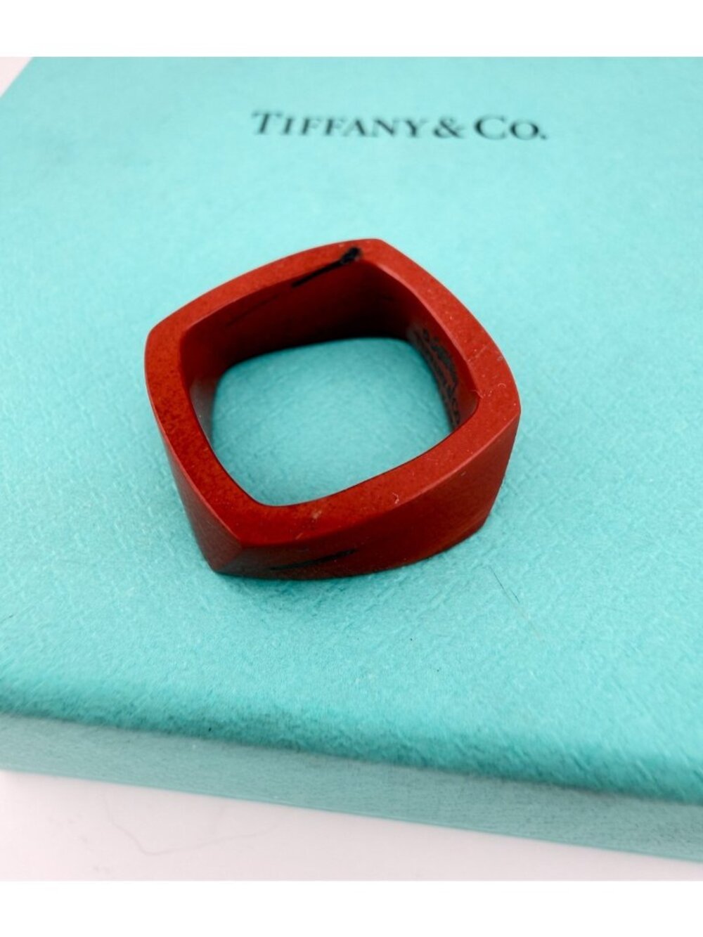 RARE Tiffany & Co. Frank Gehry Jasper Torque Ring Carved Stone Band Size 6